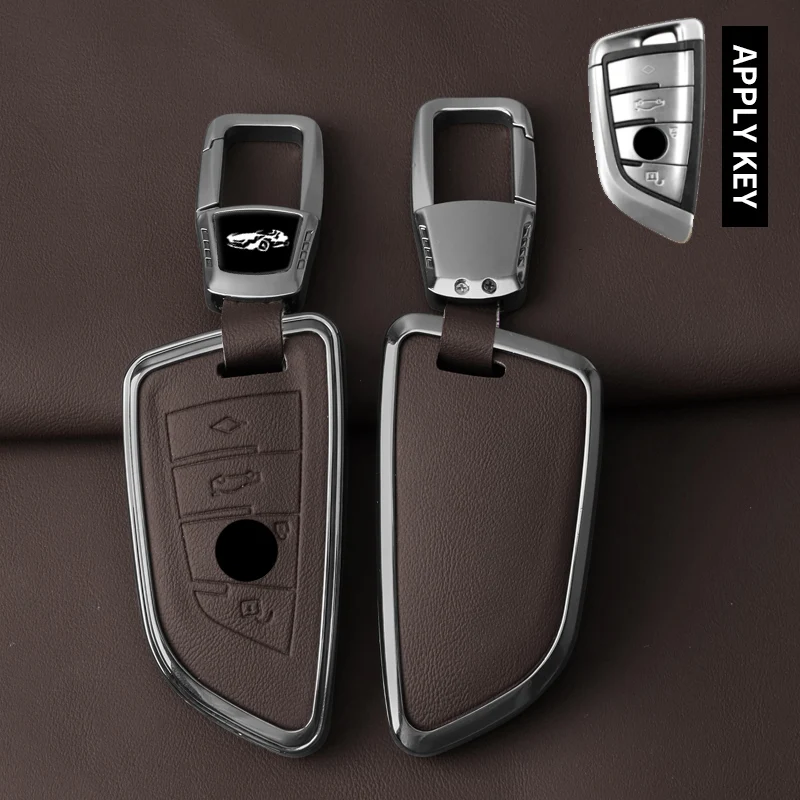 

Металлический кожаный чехол для ключей от автомобиля для BMW X1 X3 X5 X6 X7 1 3 5 6 7 серии G20 G30 G11 F15 F16 G01 G02 F48 Аксессуары для ключей