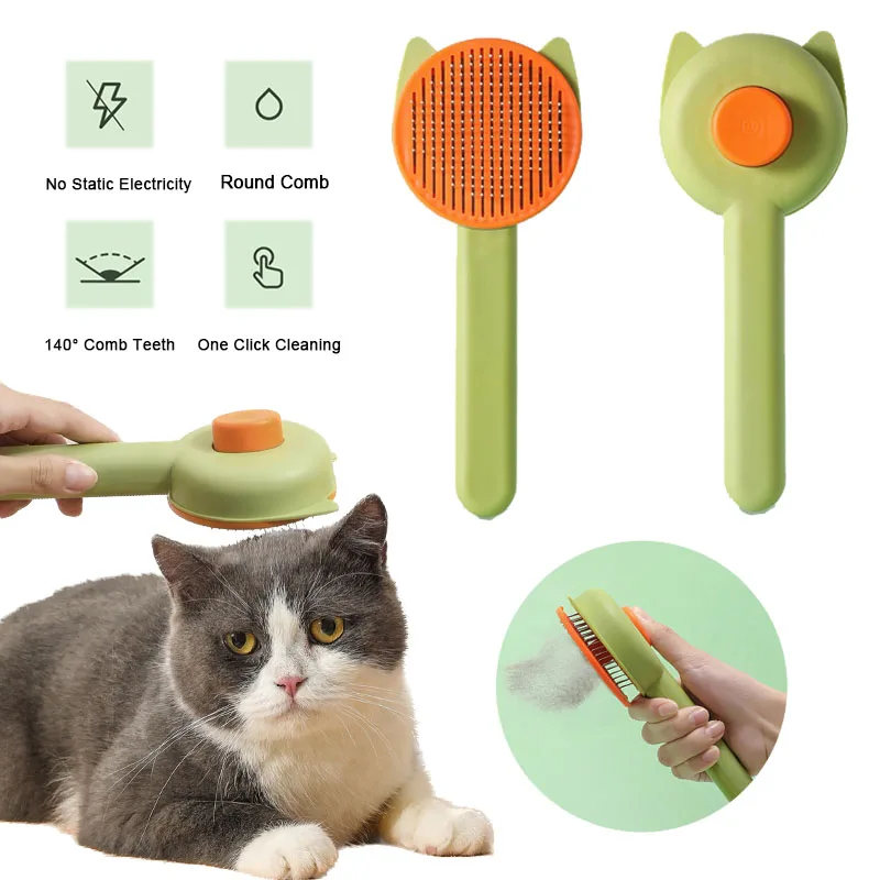 

Pet Hair Removal Comb for Small Large Dogs Massage Self Cleaning Slicker Brush Kitten Puppy Trimming Comb Dog Grooming Supplies