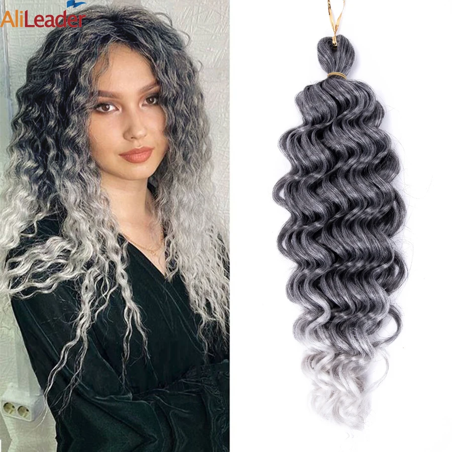 

Synthetic Ocean Wave Crochet Hair 18Inch Afro Curl Water Wave Braids Hair Extension For Women Hawaii Curl Braiding Hair Ombre
