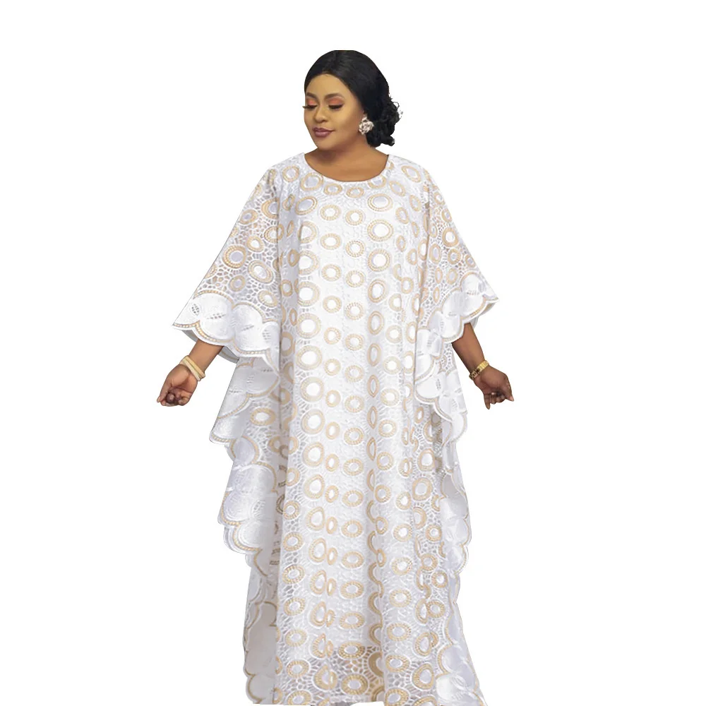 2022 Plus Size Solid Loose Long Dress Home Style Round Neck Long Sleeve Elegant Women's Dress Home Casual