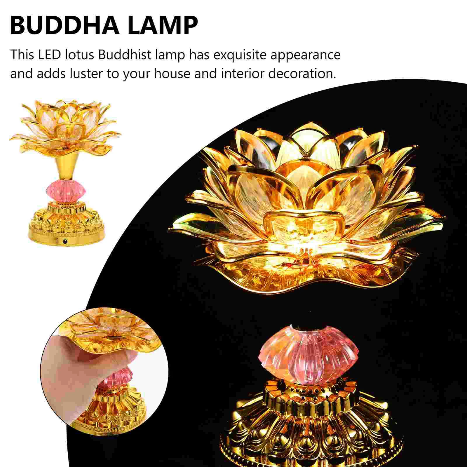 USB красочный светодиодный фонарь лотоса для реквизита Будды украшение зала лампа