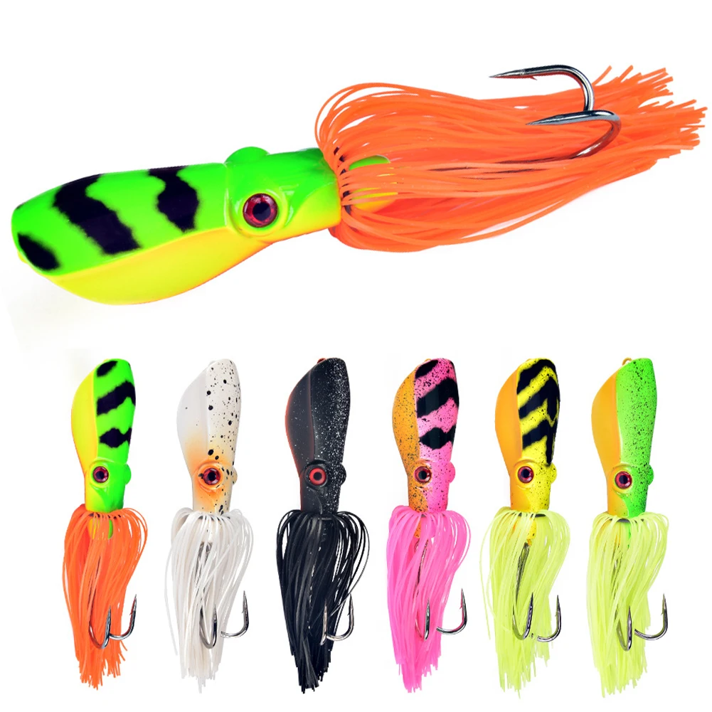 

7CM 16.5G Fishing Lure Dual Hook Artificial Hard Bait Squid Skirt Frog Lure Fake Bait for Bass Freshwater Saltwater Accessories