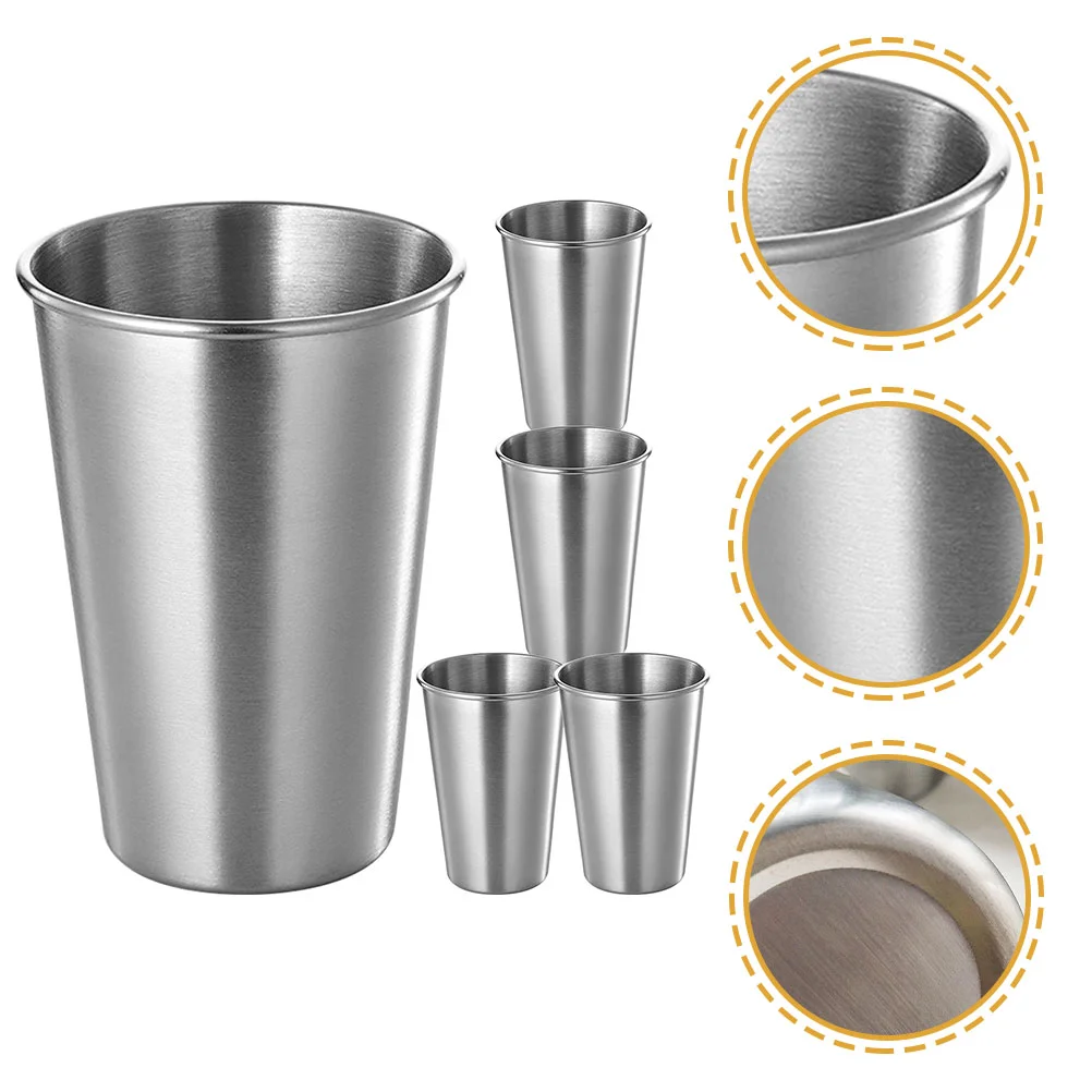

Metal Drinking Water Cups Stainless Tumblers Steel Glasses Cup Shatterproof Mug Unbreakable Stackable Reusable Tumblerkids