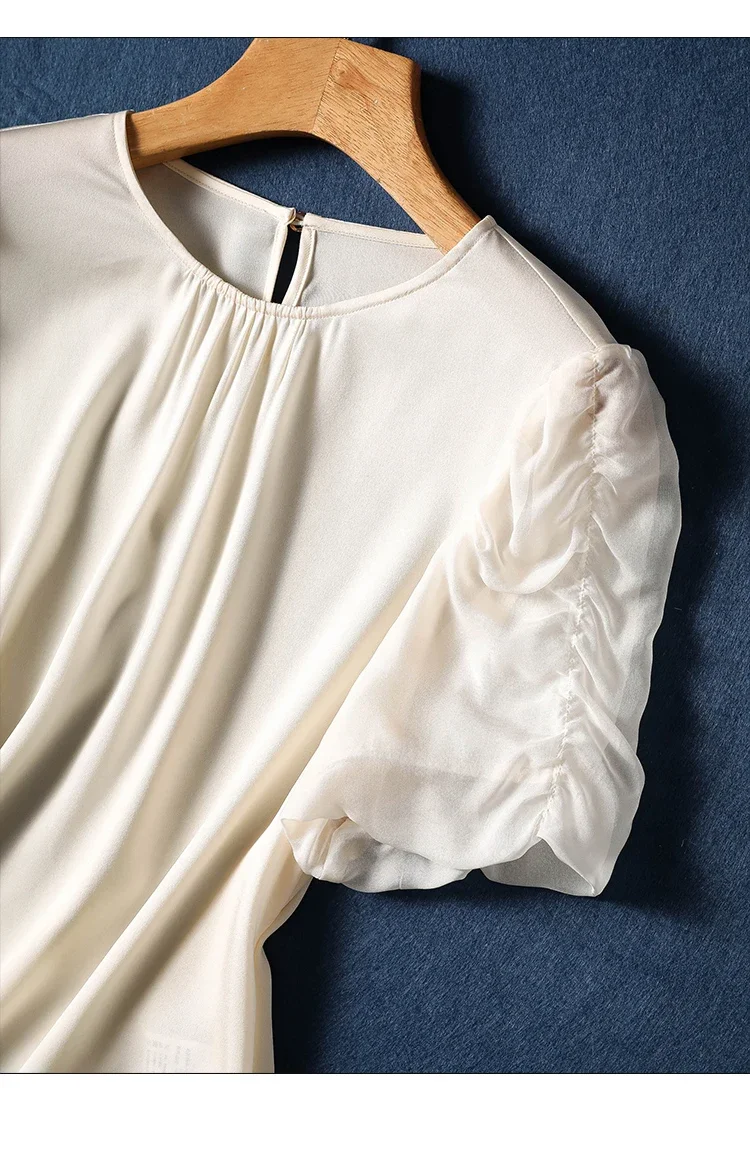 Шифоновые винтажные женские блузки трендовые летние свободные топы Корейская