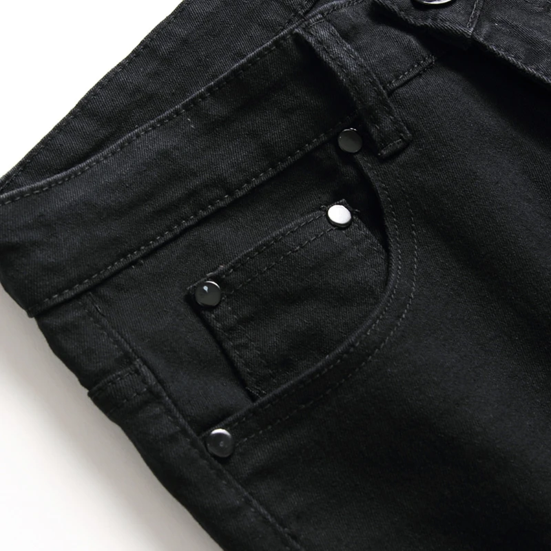 Spring and Autumn New Men's Cotton Pencil Classic Jeans Youth Slim Fit Slim Elastic Thin Casual Pants Sports Running Jeans