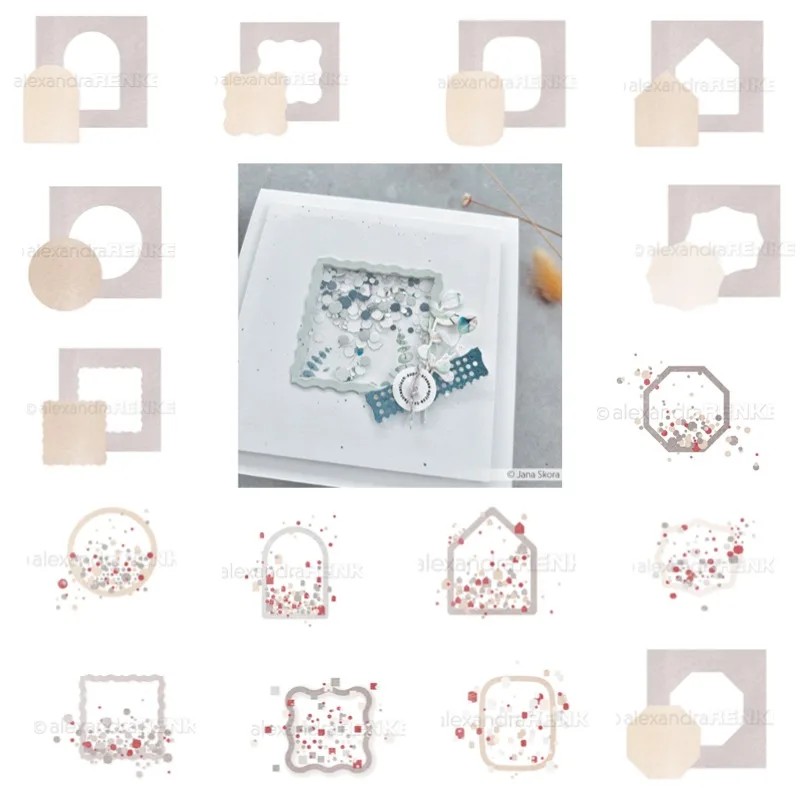 Круг закругленная этикетка восьмиугольная рамка дом металлические штампы