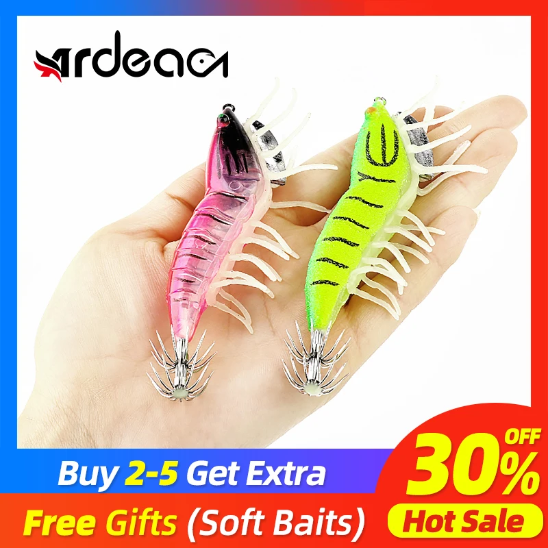

Ardea Hard Bait Squid Hook Rig 1pcs EGI Lure Octopus Luminous Artificial Shrimp Lure Sinker Wobbler Jigs Leur
