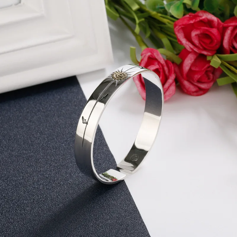 Женский серебряный браслет с орлом и солнцем в индийском стиле мужской женский