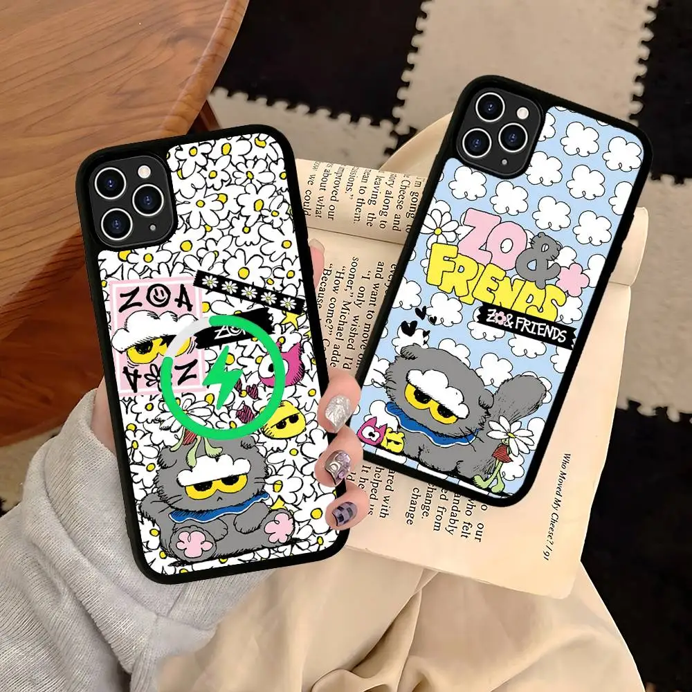 Фото Милый чехол для телефона Z-ZO Friends для iPhone 17 Air 16 15 14 13 12 11 Pro Max Plus, чехол для беспроводной зарядки Magsafe №5