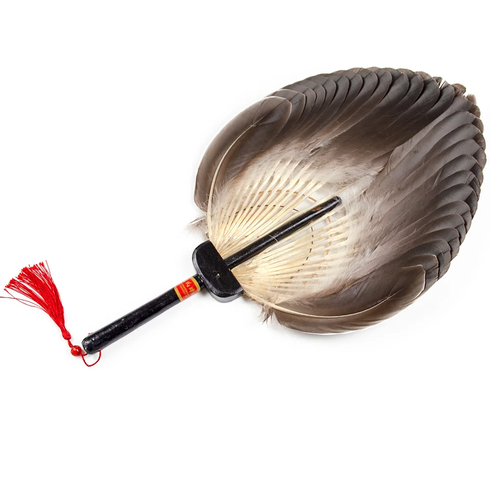 

Оптовая продажа, Zhuge Liang, гусиные перья, ручные поклонники, персонализированный бамбуковый веер старых свадебных украшений, карнавальные танцы, 1 шт.