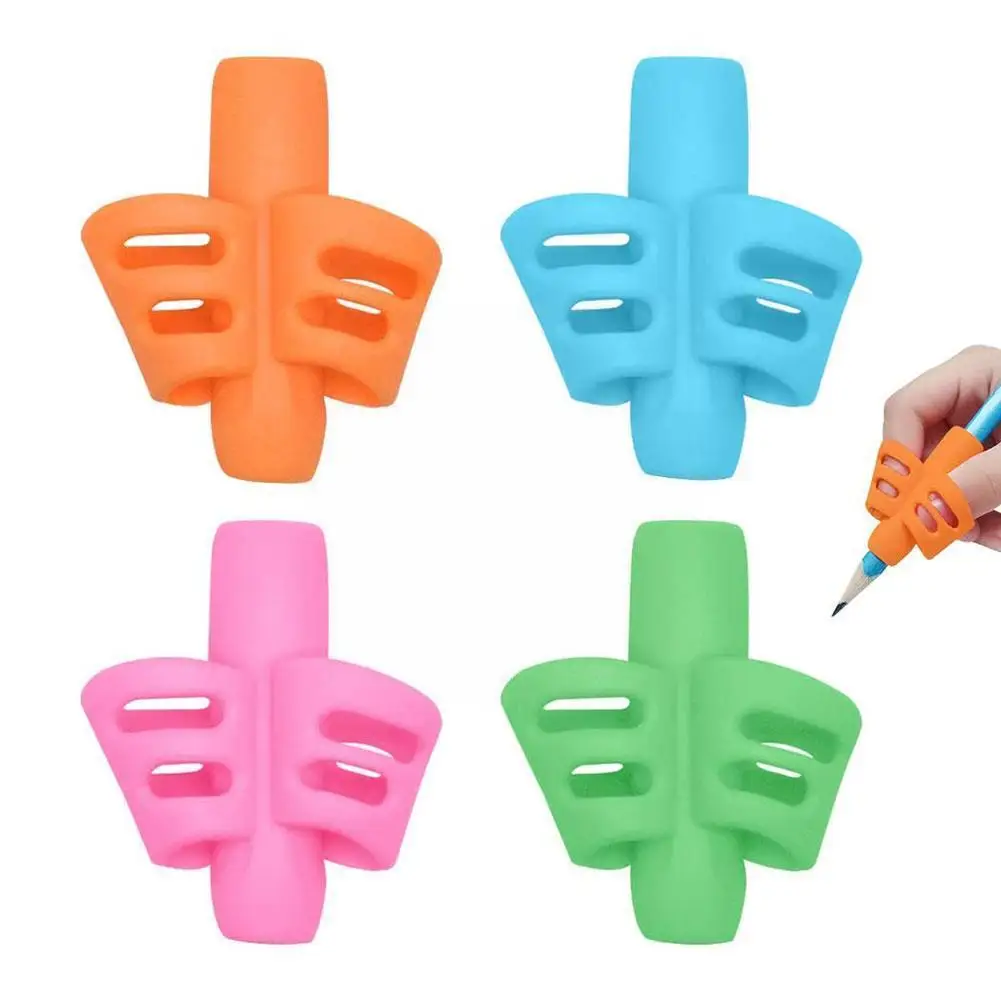 

3pcs Children Writing Pencil Pen Holder Kids Learning Practise Silicone Pen Aid Grip Posture Correction Device For Students S9u2