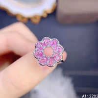 vintage luxury natural sapphire ring 925 sterling silver inlaid womens pink gemstones ring bridal wedding engagement party gift