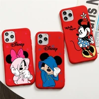 mickey and minnie cartoon mouse phone case for iphone 13 12 11 pro max mini xs 8 7 6 6s plus x se 2020 xr red cover