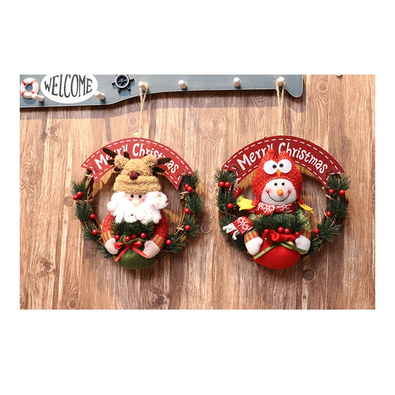 Лось Снеговик Ротанговый круг Рождественский цветочный венок Торговый центр