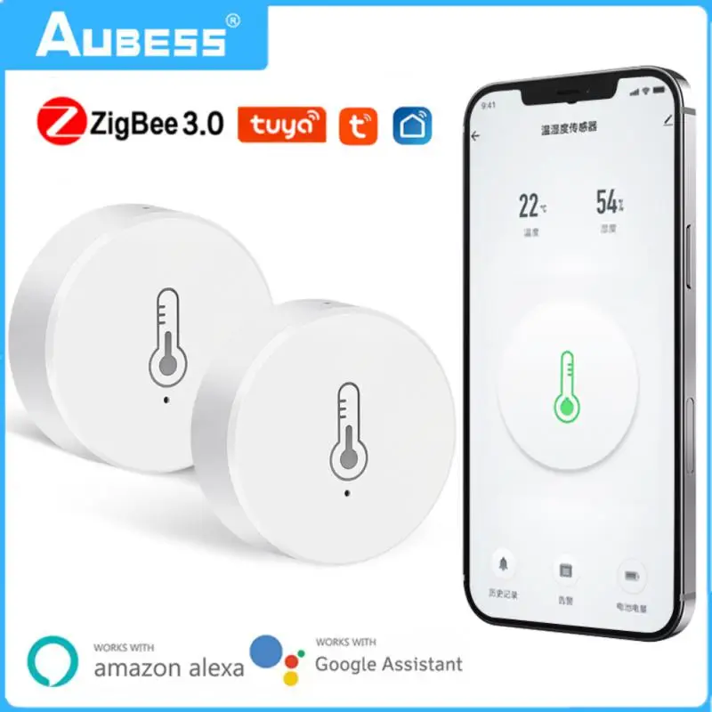 

ZigBee Tuya Smart Temperature And Humidity Sensor Work With Alexa Google Home Smart Home Hygrometer Smart Life App Aleax Control