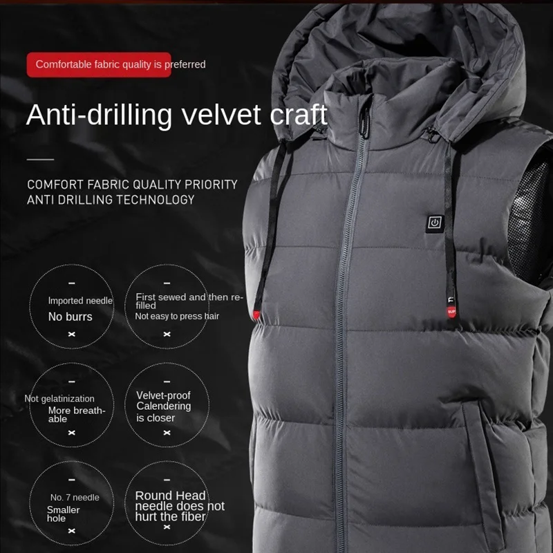 

Men's 9 Areas ded Heated Jackets USB Warm Sprots Thermal Coat Heatable Vest Women's Winter Outdoor Electric Heating Jackets