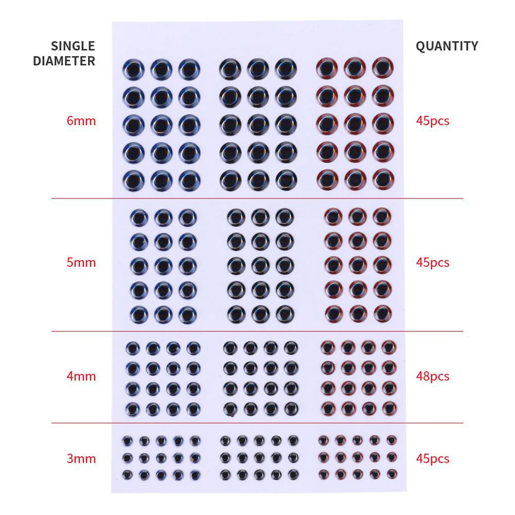 183 шт. голографические 3D-Наклейки для рыбалки 3-6 мм