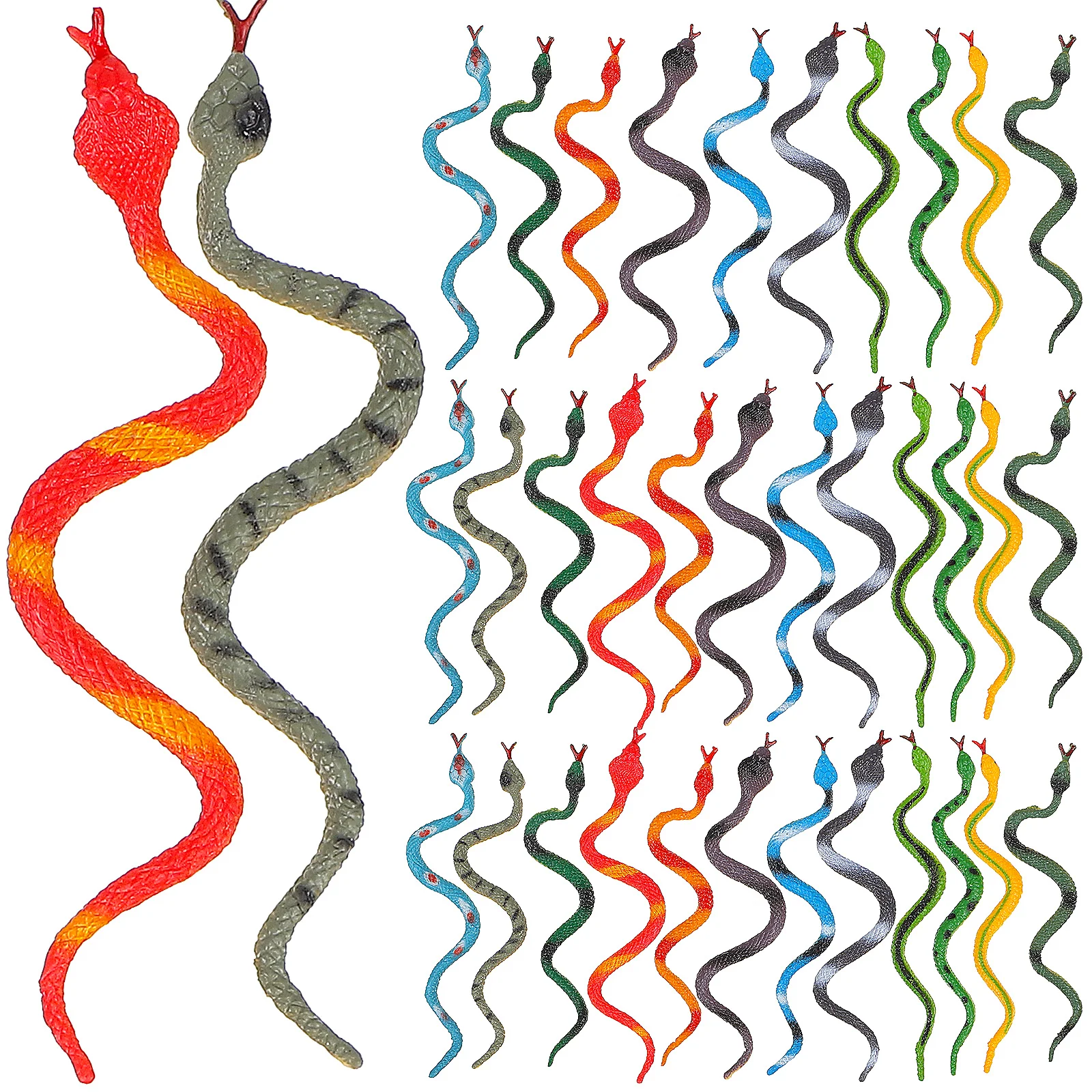 

36 Pcs Toy Mini Toys Kids Prank Snakes Ornaments Trick Props Plastic Fake Child