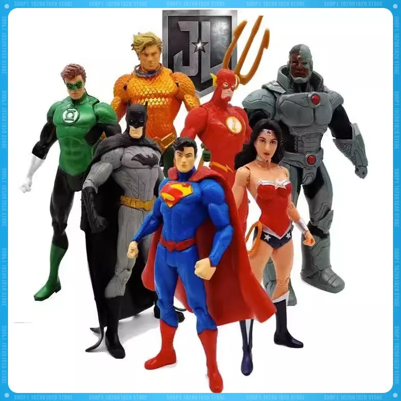 

Justice League Figure Flash Aquaman Superman Bruce Wayne Batman Wonder Woman Action Figure Collectible Model Toy Christmas Gifts