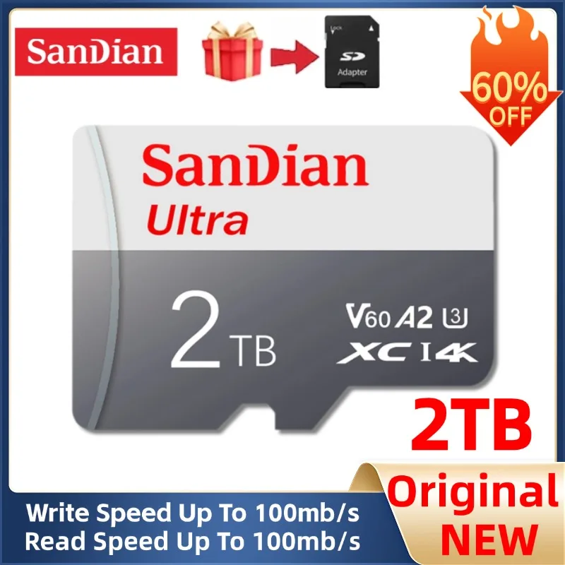 Карта памяти класса 10 2 ТБ 512 ГБ 64 128 256 4k HD Micro TF SD Флэш-карты Водонепроницаемая