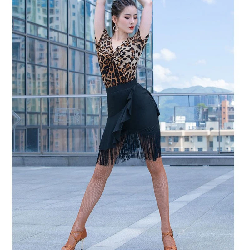 

Female adult Latin dance skirt tassel skirt sexy hip package professional dance practice clothes bottoms short skirt costumes
