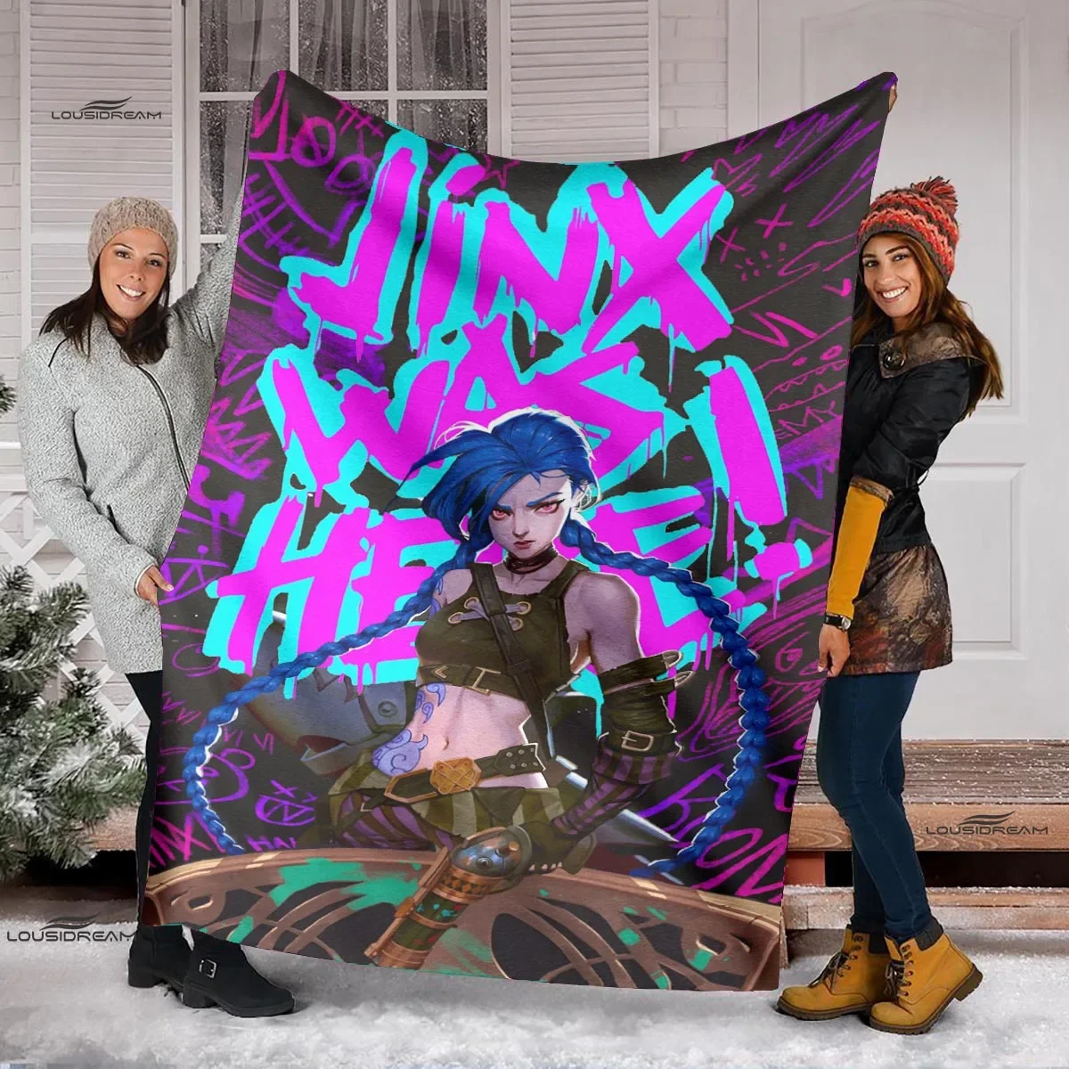 Мультяшное одеяло Jinx Arcane: Лига Легенд легкое удобное мягкое дышащее ультратеплое