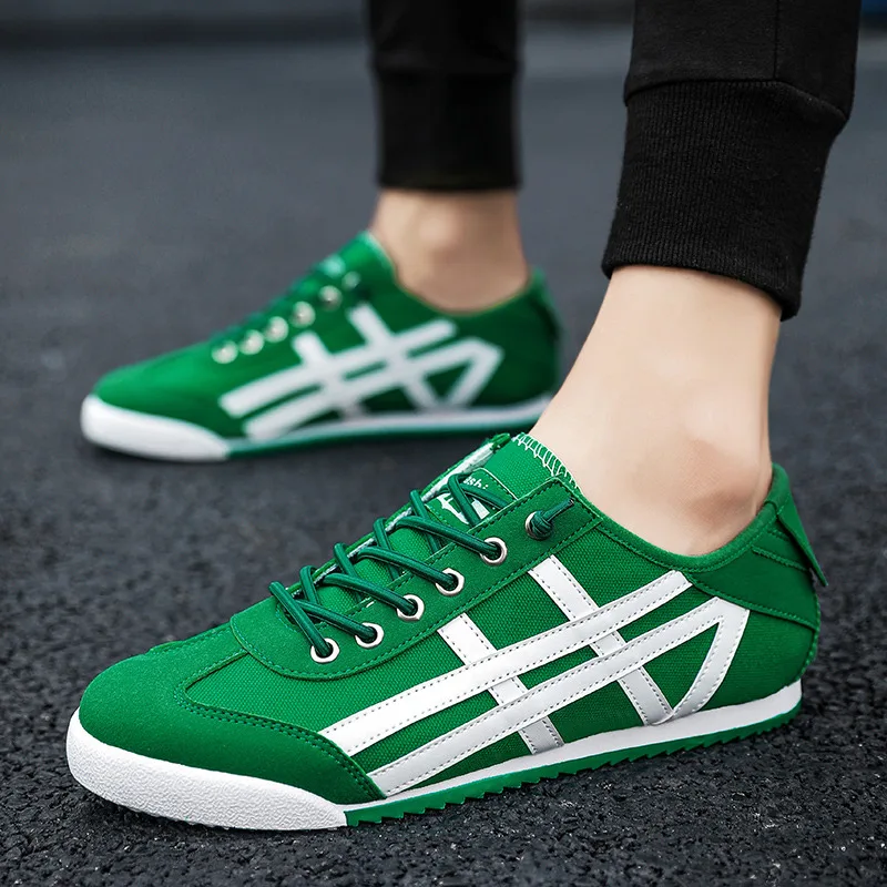 

2023 Spring Fashion Green Men's Casual Sneakers Breathable Light Canvas Shoes Design Low Cut Men Flat Shoes zapatillas hombre