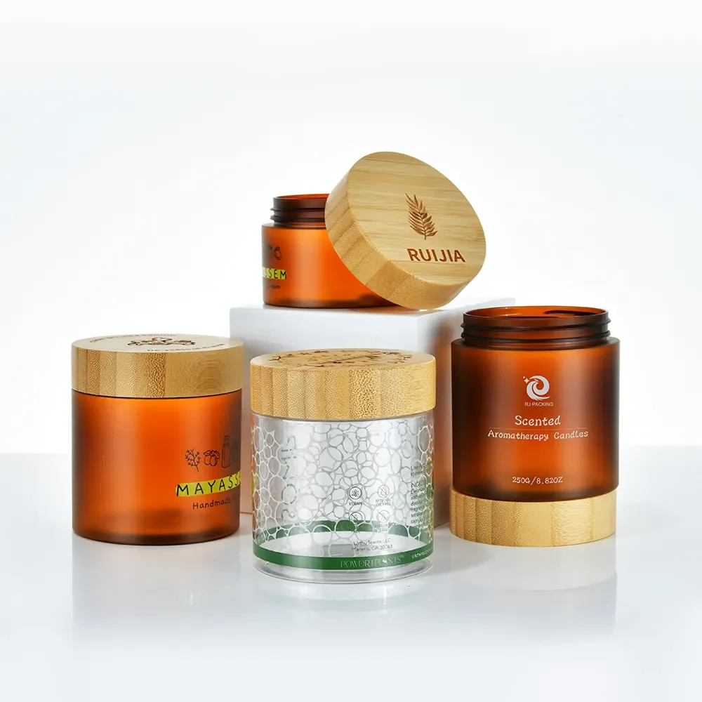 100 * экологически чистый натуральный бамбук 50 мл 5 унций 8 500 ПЭТ янтарное матовое