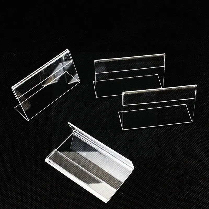 

10pcs Sign Display Holder Price Name Card Tag Mini Top Desktop Label 6x4cm Stand G8a6 Counter Clear Acrylic Sign Sign F0p7