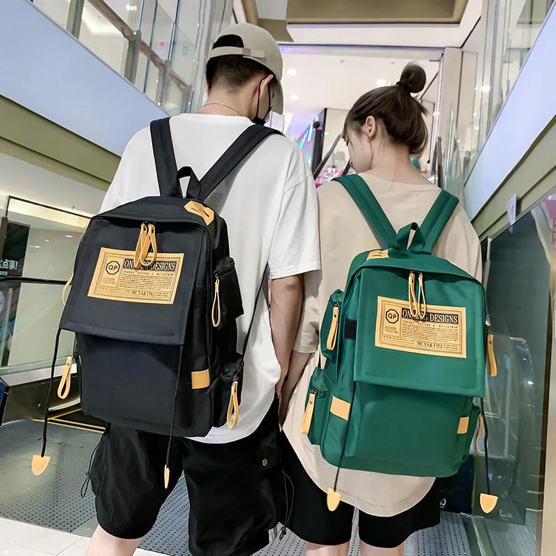 

Qyahlybz boys backpack large capacity travel computer men's backpack lovers academic style female college schoolbag