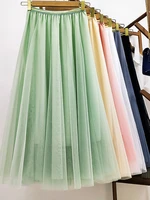 2022 new summer womens tulle skirt large swing patchwork a line tutu skirts ladies elegant fashion wedding holiday beach skirts