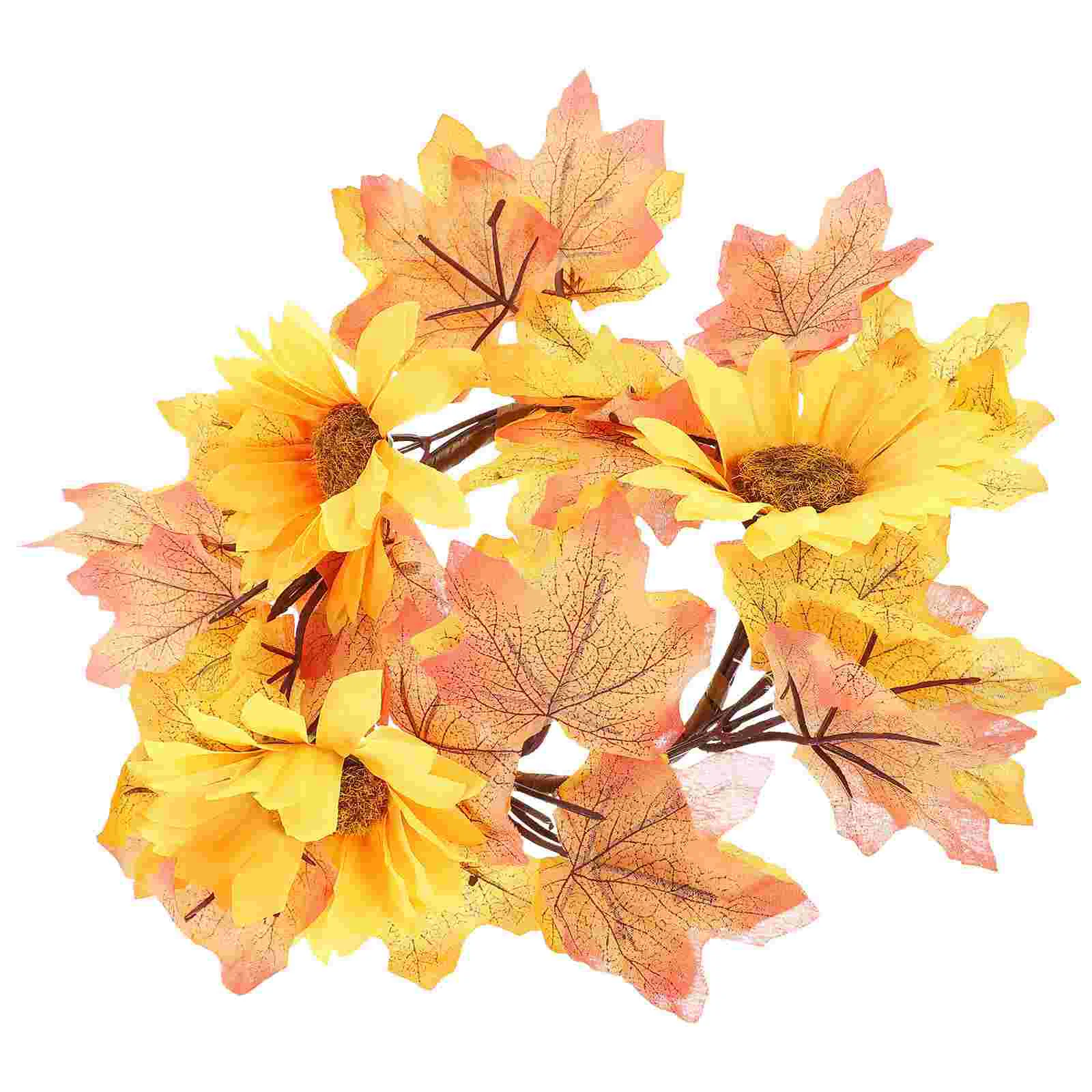 

Thanksgiving Maple Leaves Wreath Wall Hanging Garland Fall Themed Wreath Decor Front Door Wreath