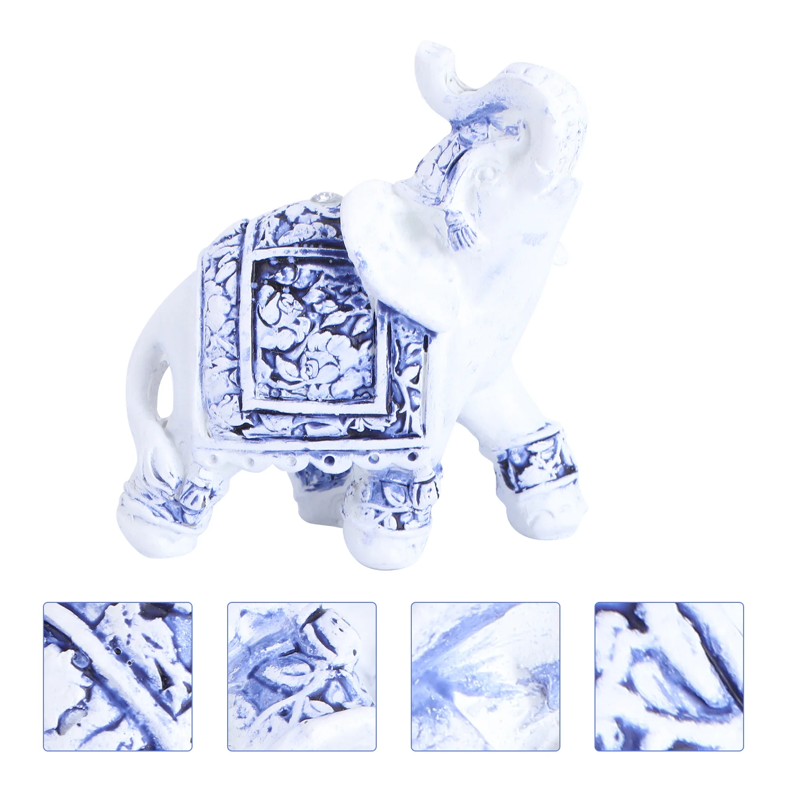 

Elephant Statue Animal Figurine Thairesin Wealth Ornament Figurinesluckydecoration Statuescar Miniature Sculpture Family Decor