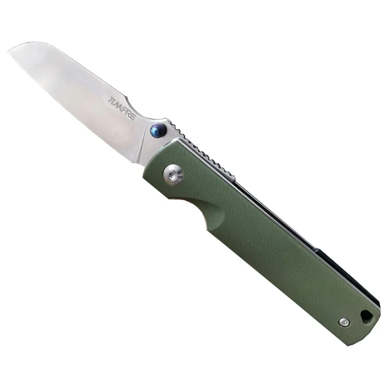 

TUNAFIRE Folding Pocket Knifes D2 or Damascus Blade G10 Handle Outdoor EDC Carry Utility Tool GT963