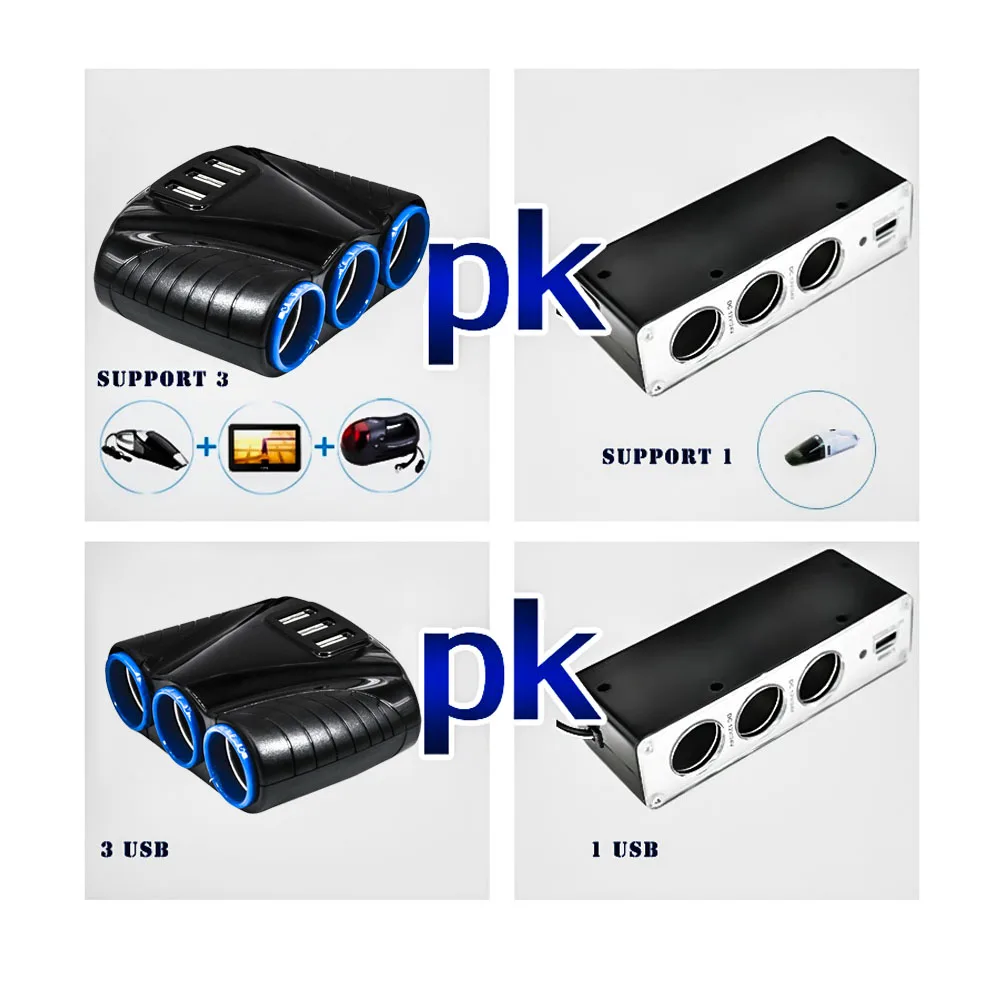 Фото Разветвитель Прикуривателя HGDO с 5 гнездами, 2 USB, 12 В №5