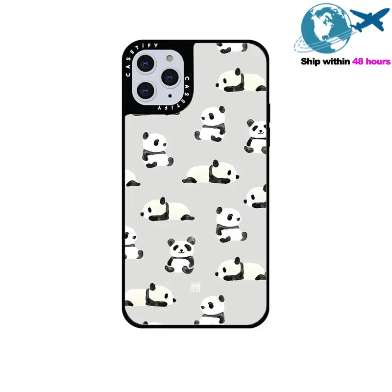 

CASETIFY Lovely Panda Mirror Case For IPhone 11 12 13 14ProMax 11 12 13 14Pro XsMax XR 6S 7 8 SE 7P 8P 14Plus Back Cover E0529