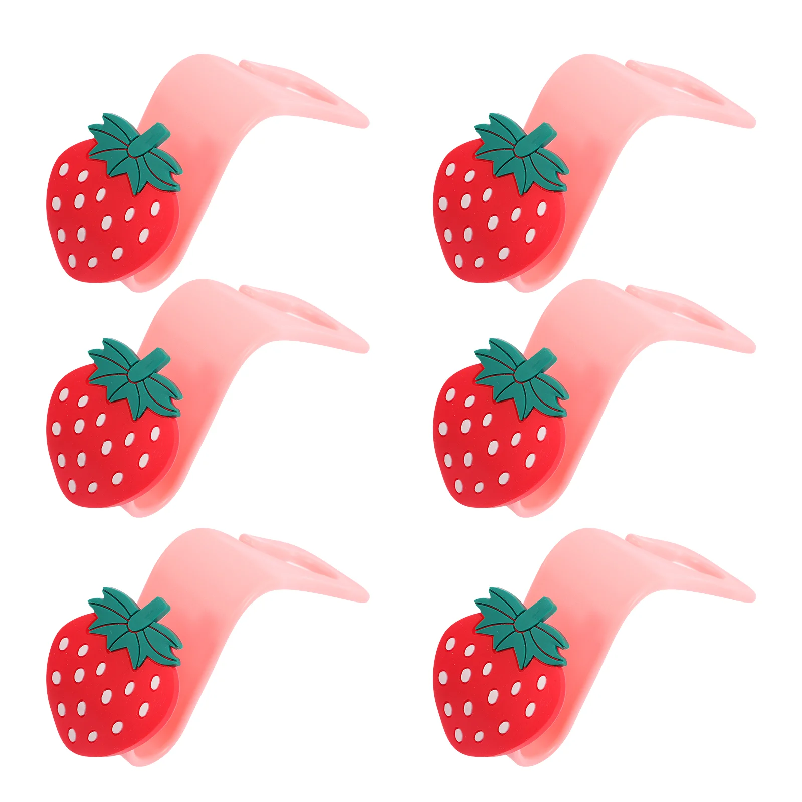 

6pcs Strawberry Car Hooks Car Headrest Hook Backseat Hanging Hook Organizer