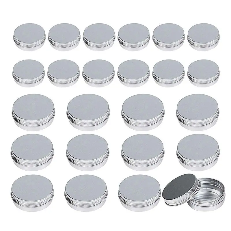 

Aluminum Tin Jars,24 Pcs(1Oz 30Ml + 2Oz 60Ml) Aluminum Cosmetic Containers Round Cans With Screw Cap Lid For DIY Crafts,Cosmetic