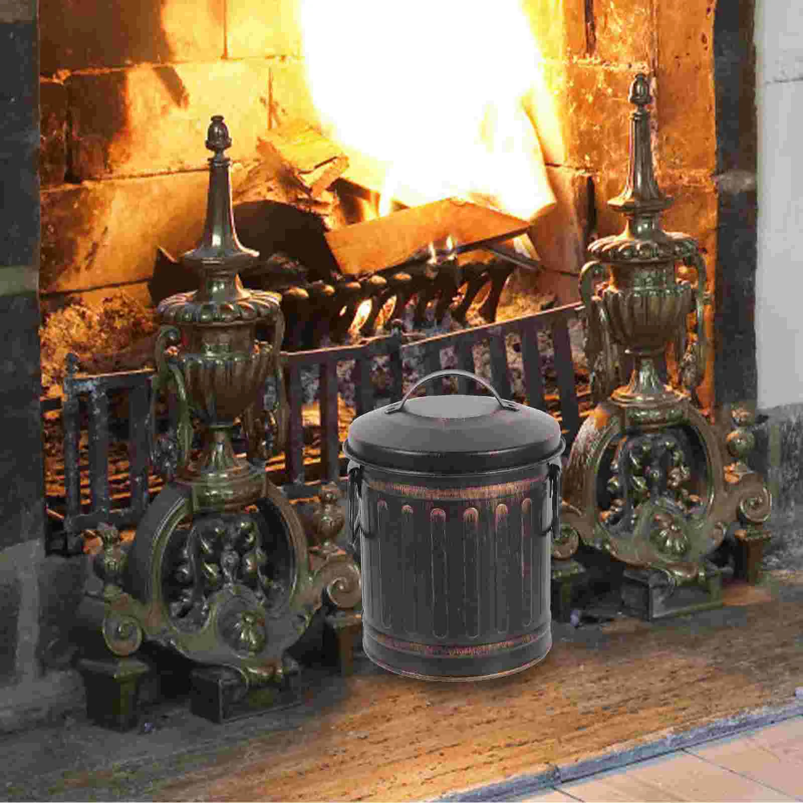

Oil Storage Tank BBQ Charcoal Holder Ash Carrier Bucket Metal Fireplace For Ashes Iron Can