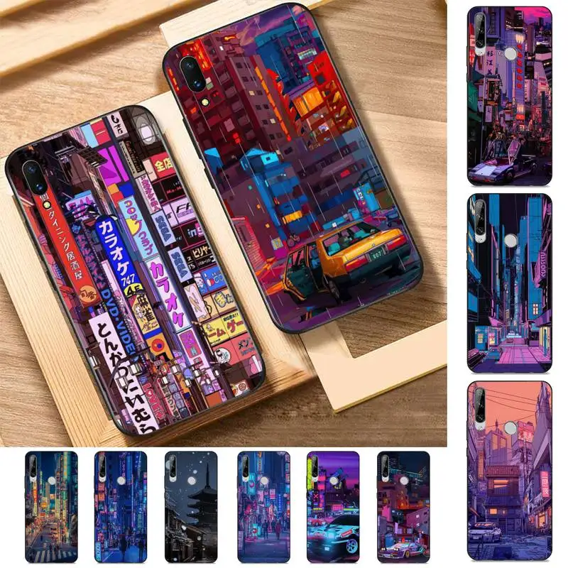 

Japanese Aesthetic Night City Tokyo Phone Case For Huawei Y9 6 7 5 Prime Enjoy 7s 7 8 plus 7a 9e 9plus 8E Lite Psmart Shell