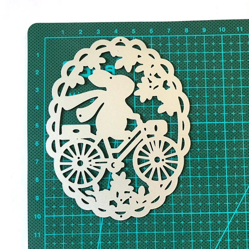 Пасхальный кролик венок металлический трафарет для скрапбукинга DIY штамп
