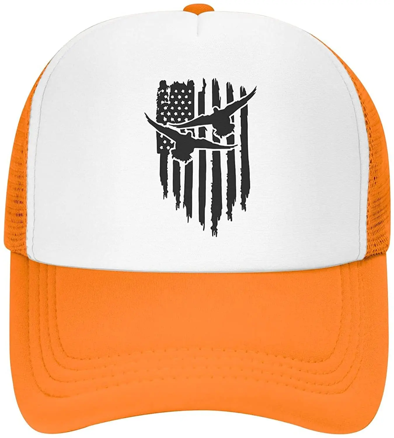 

Классическая дышащая охотничья утка Флаг США Молодежная Регулируемая сетчатая шляпа тракер раньше для мужчин и женщин