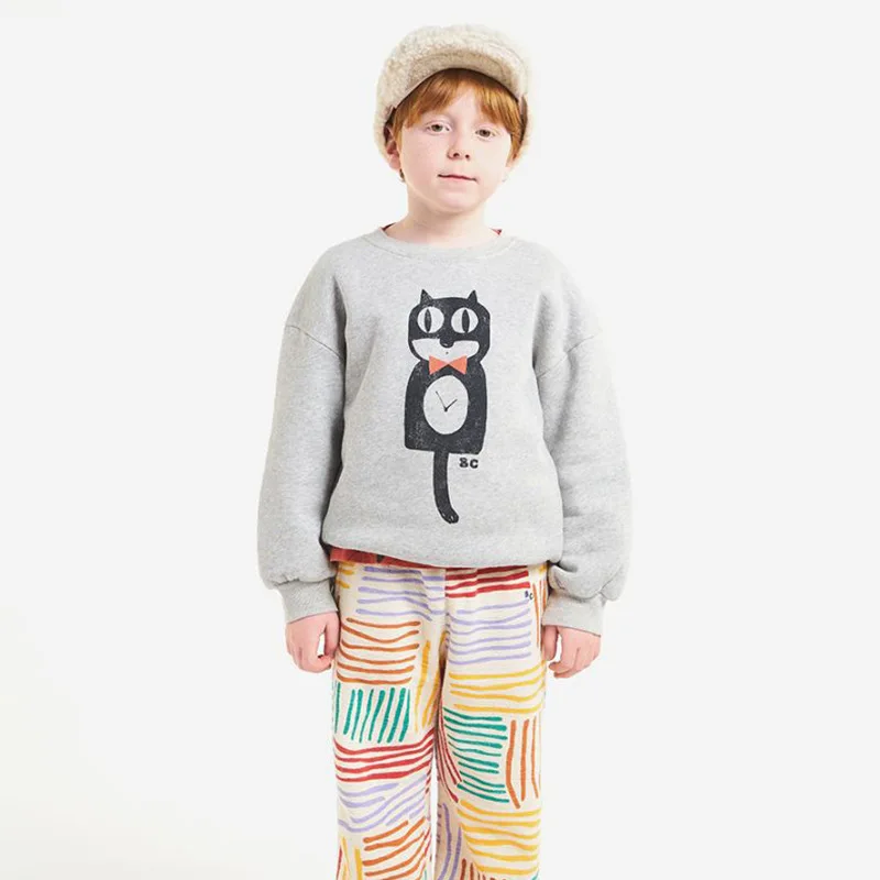 Kids Boys Girls Sweaters Bobo 2022 Autumn Winter New Children Long Sleeve Sweatshirt Cartoon Pattern Outwear Clothes