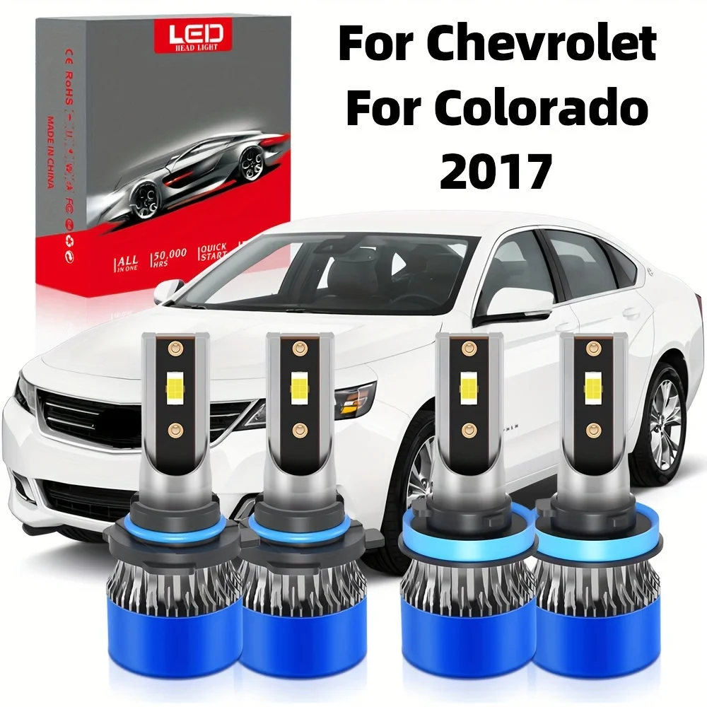 4 шт. чип 2017 CSP для Chevrolet Колорадо (9005) 6000/HB3 дальний свет + H11 Ближний блестящий 3570 к