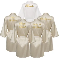 satin silk robe bride bridesmaid robes women wedding robes dressing gown sleepwear bathrobe maid of honor champagne