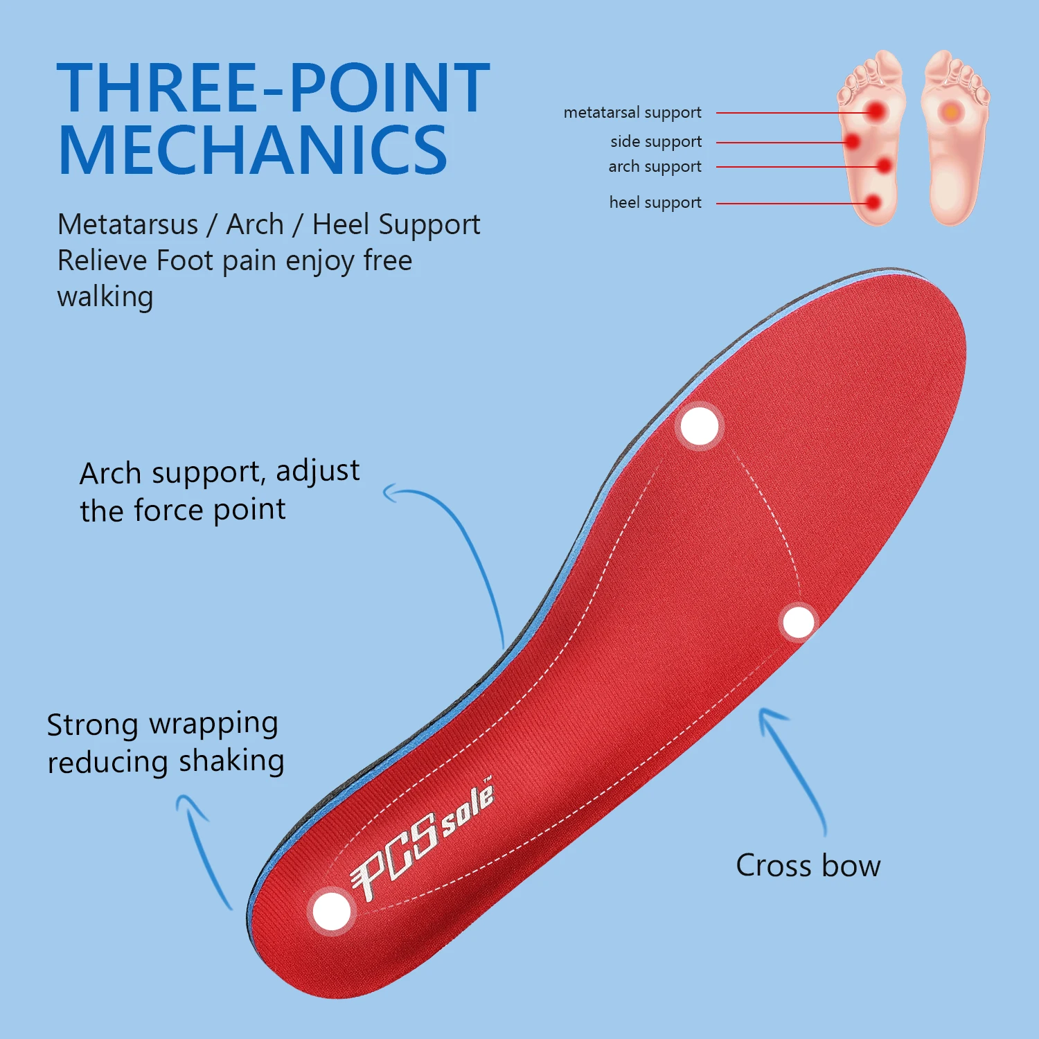 PCSsole Flat feet orthopedic soles insoles arch pads X/O leg orthopedic support Sneakers full insole breathable shock absorption