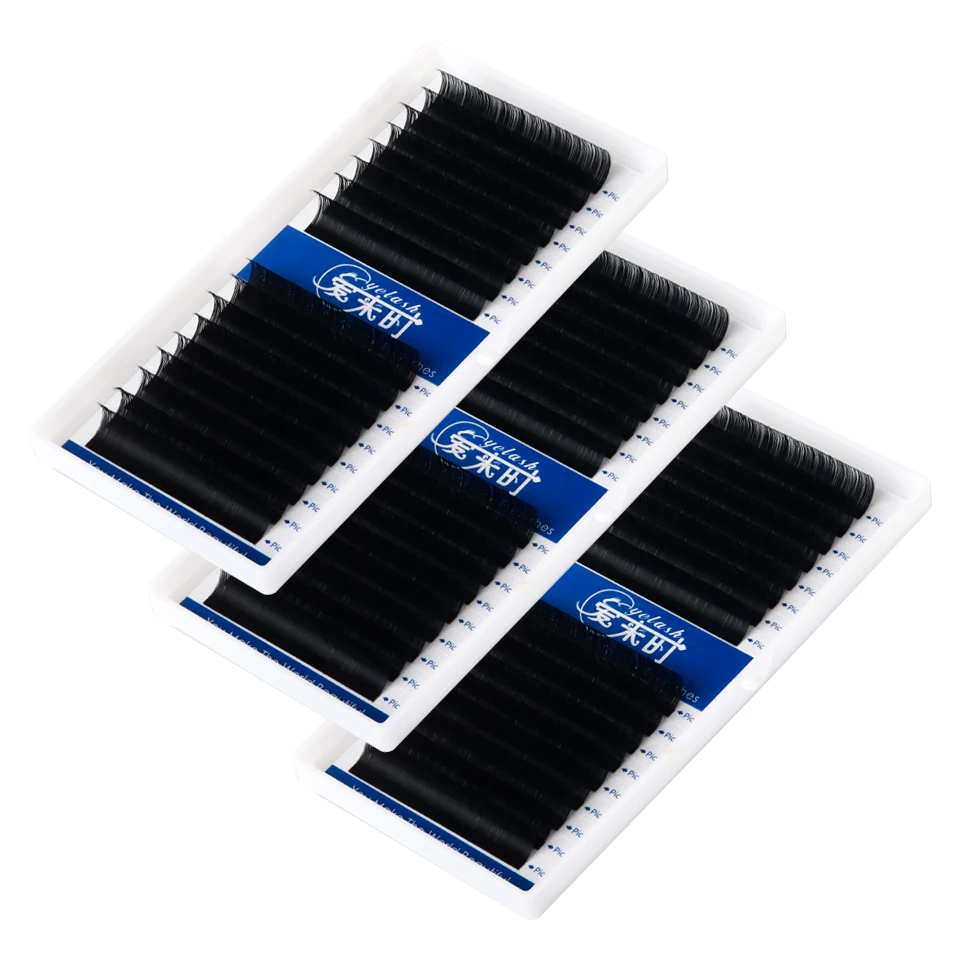 

3Cases/Tray Eyelash Extension B C D Curl Individual Supplie Volume Lashes Natural Premium Matte Black False Eyelash