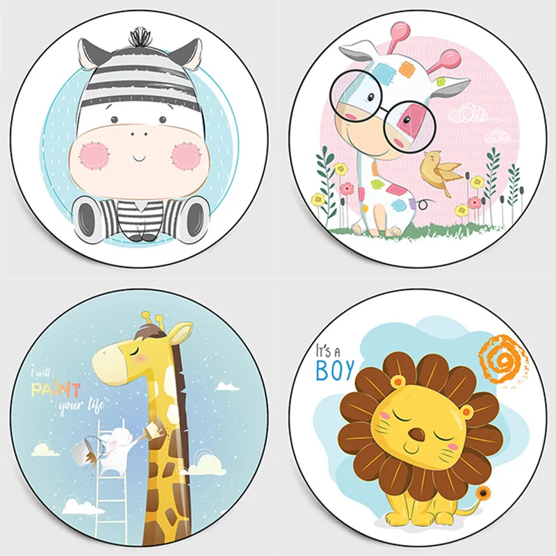 

Ковер для гостиной с изображением Льва жирафа коровы ребенка ковер для спальни розовый круглый напольный коврик ковер для детской комнаты