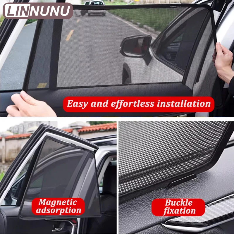 Фото Солнцезащитная шторка LINNUNU для Toyota Highlander XU70 2021-2026, магнитная сетка на окно, защита от УФ-излучения, аксессуары для конфиденциальности №5