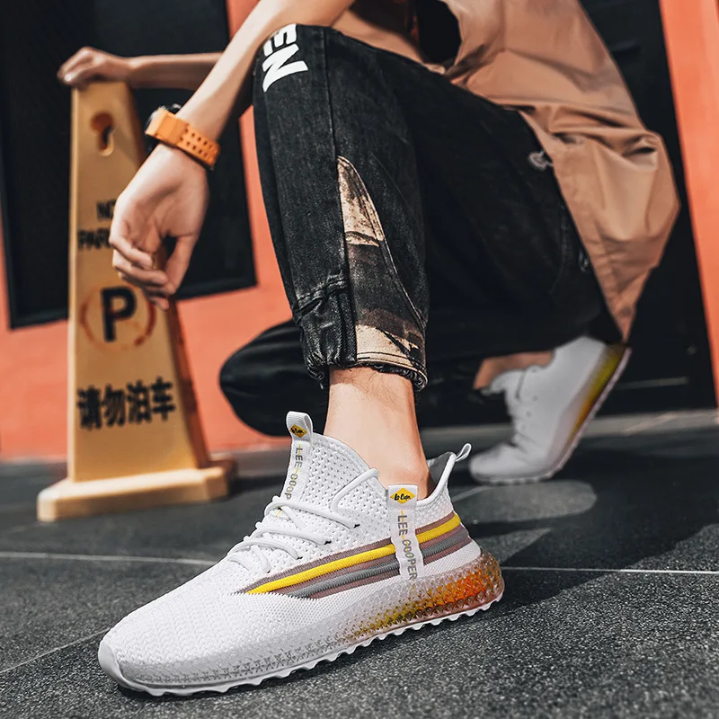 

Мужские кроссовки с сетчатым верхом, дышащие, модная повседневная обувь для бега, Корейская версия, лето